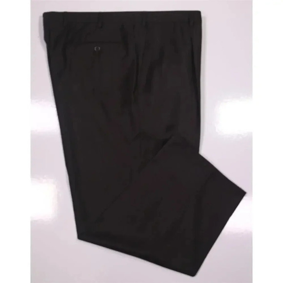 Brioni Current Brown Wool Flannel Pleated Dress Pants...